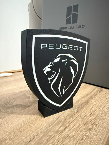 Luminária LED 3D Leão Peugeot